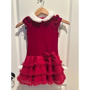 NWOT Jona Michelle Holiday Red Girl Dress with Sequence Skirt Size 4T